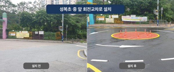 성복초‧중 앞 회전교차로 설치 전-후.jpg